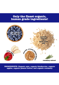 Yitto Paws organic dog Blueberry Granola Bites ingredients