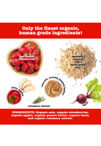 Yitto Paws organic dog Strawberry Granola Bites ingredients