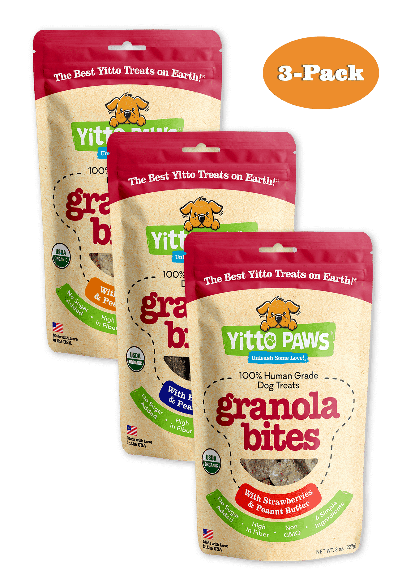 Yitto Paws Granola Bites 3-Pack » Yitto Paws