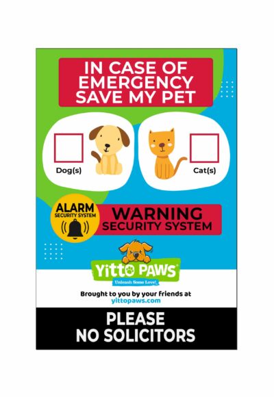 YP Safety Emergency Cling Sticker