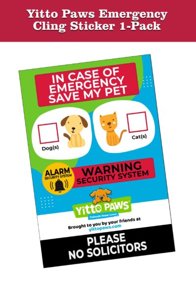 Yitto Paws Emergency Cling Sticker 1-Pack