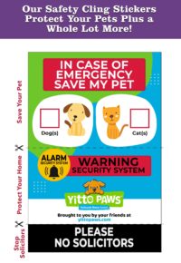 Yitto Paws Emergency Cling Sticker is 3 Stickers in One Flexible